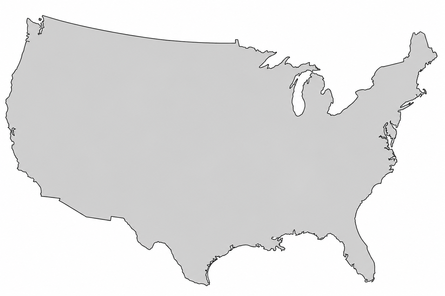 Continental United States Service Map